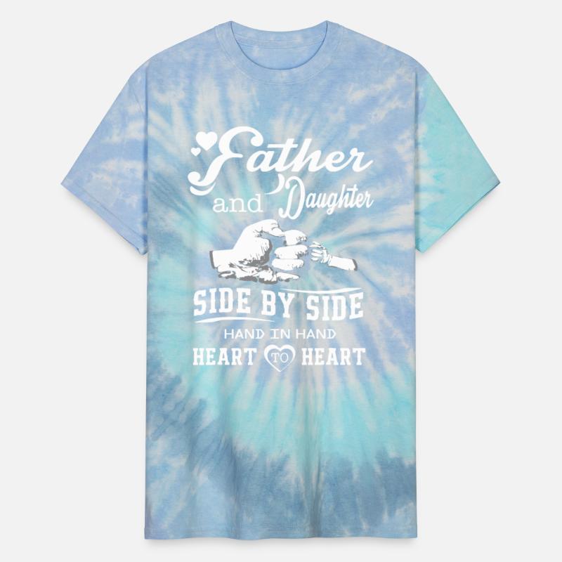 Father and daughter side by side heart to heart