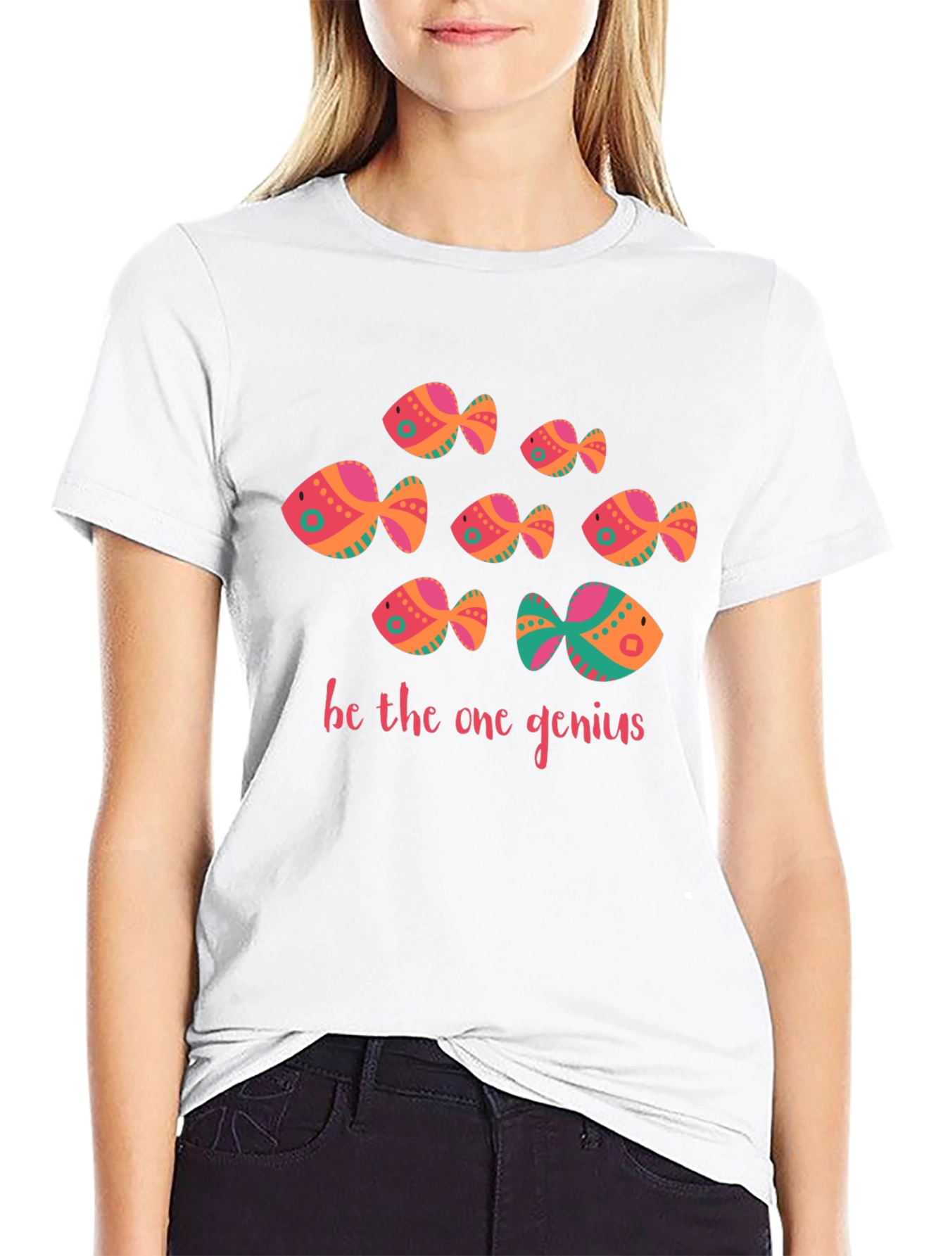 Be The One Genius Fish Graphic Tee - Black