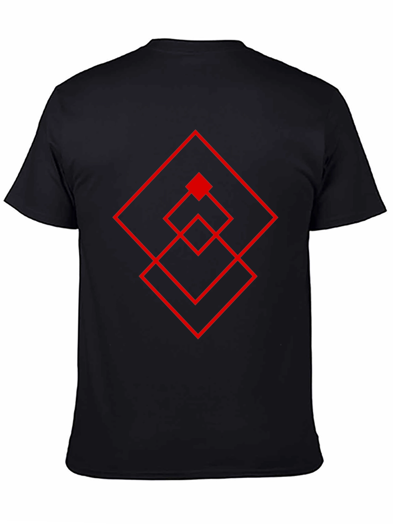 Geometric Square Design T-Shirt - Modern Style
