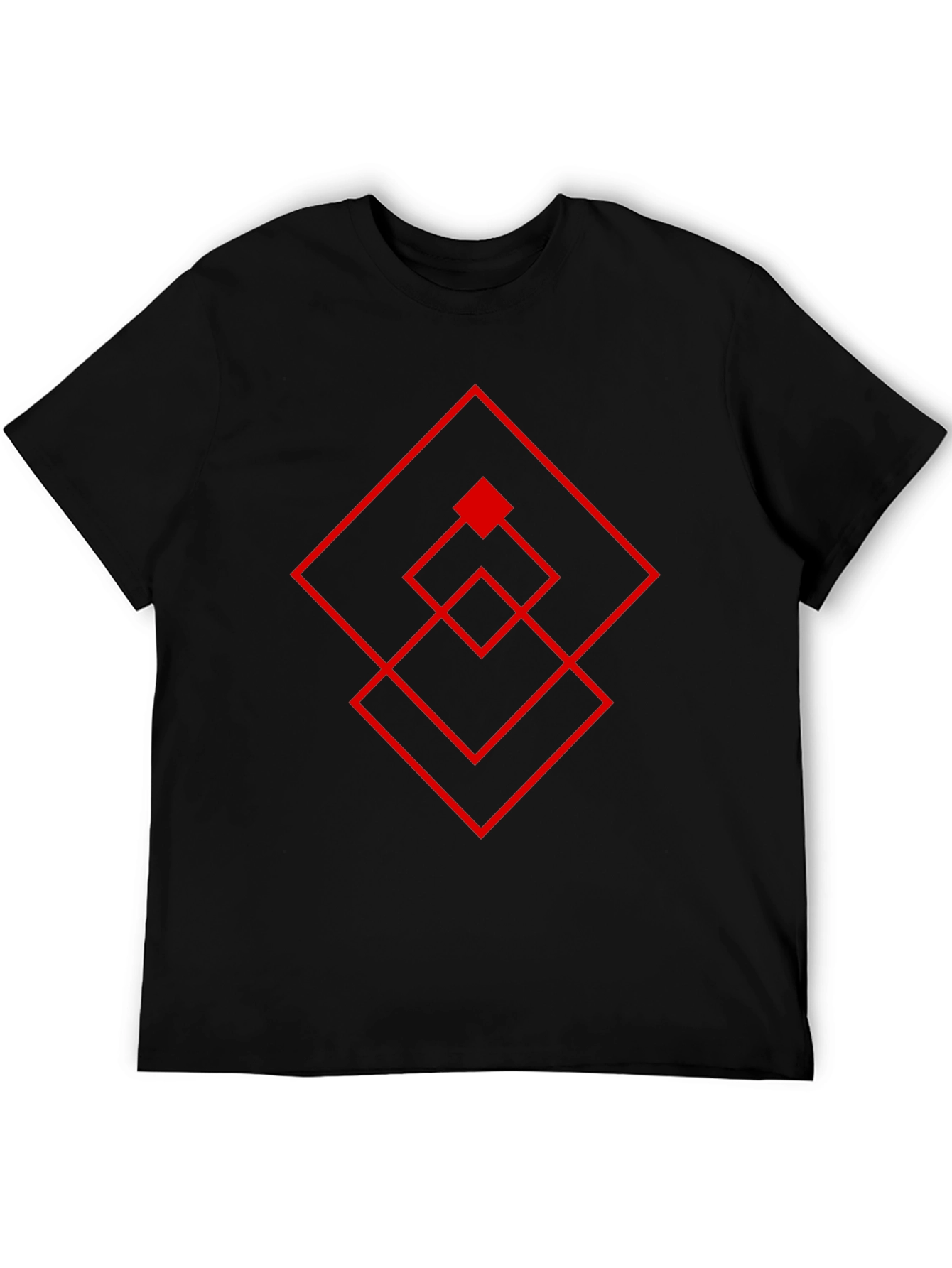 Geometric Square Design T-Shirt - Modern Style