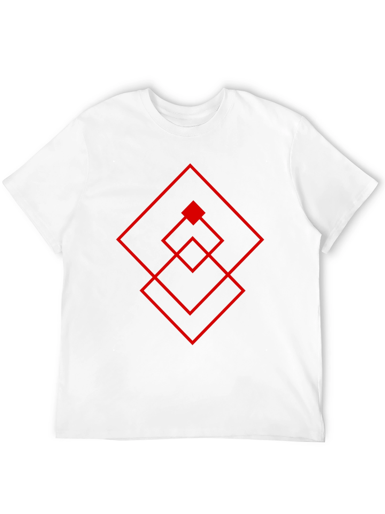 Geometric Square Design T-Shirt - Modern Style