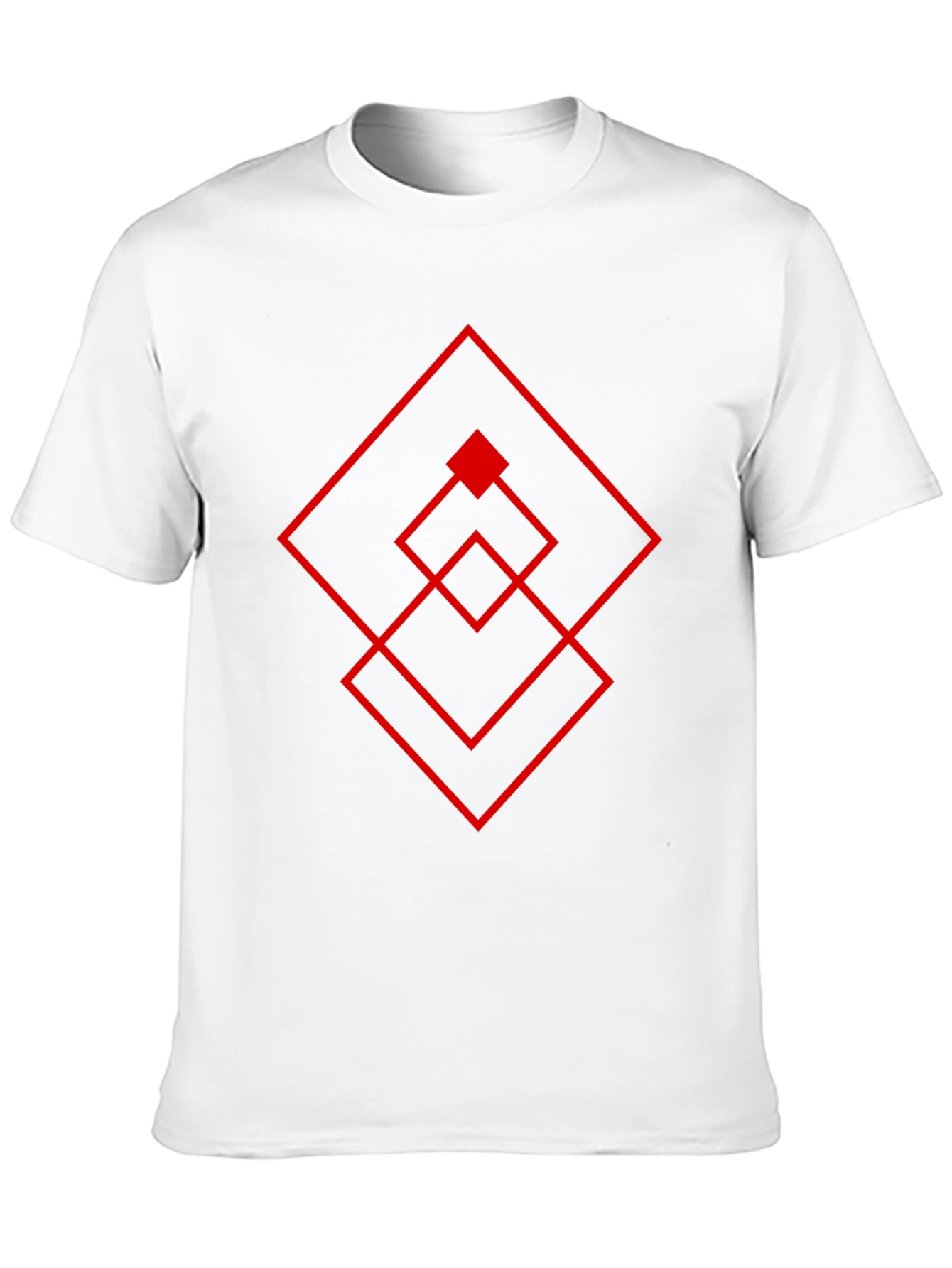 Geometric Square Design T-Shirt - Modern Style