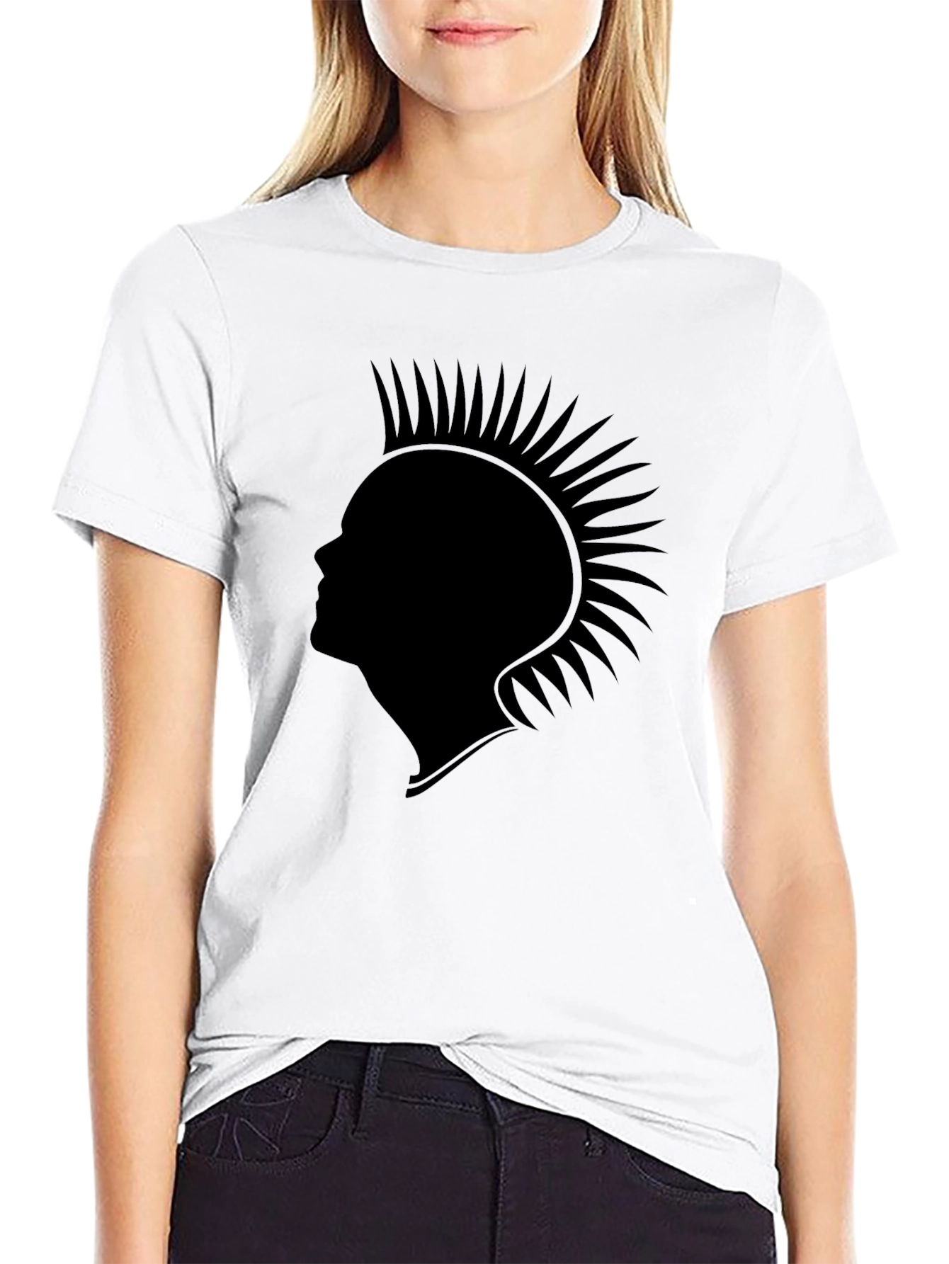 Punk Silhouette Graphic Tee - Classic Black