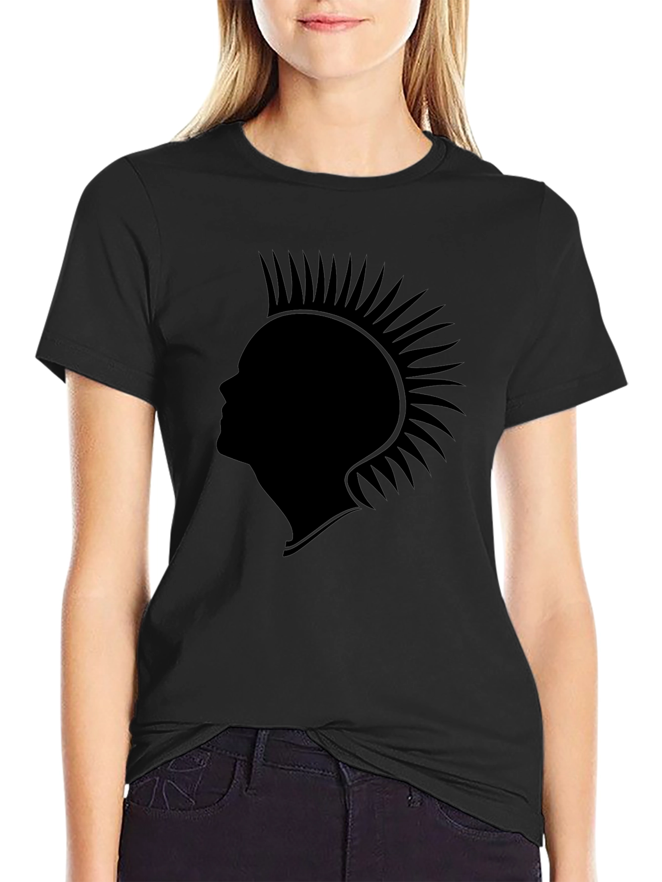 Punk Silhouette Graphic Tee - Classic Black