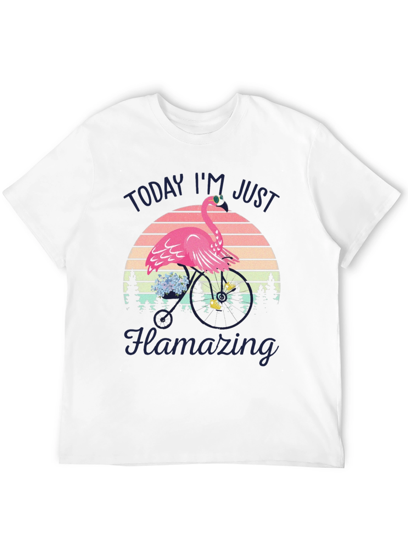Flamazing Flamingo on Bike T-Shirt - Quirky Graphic Tee