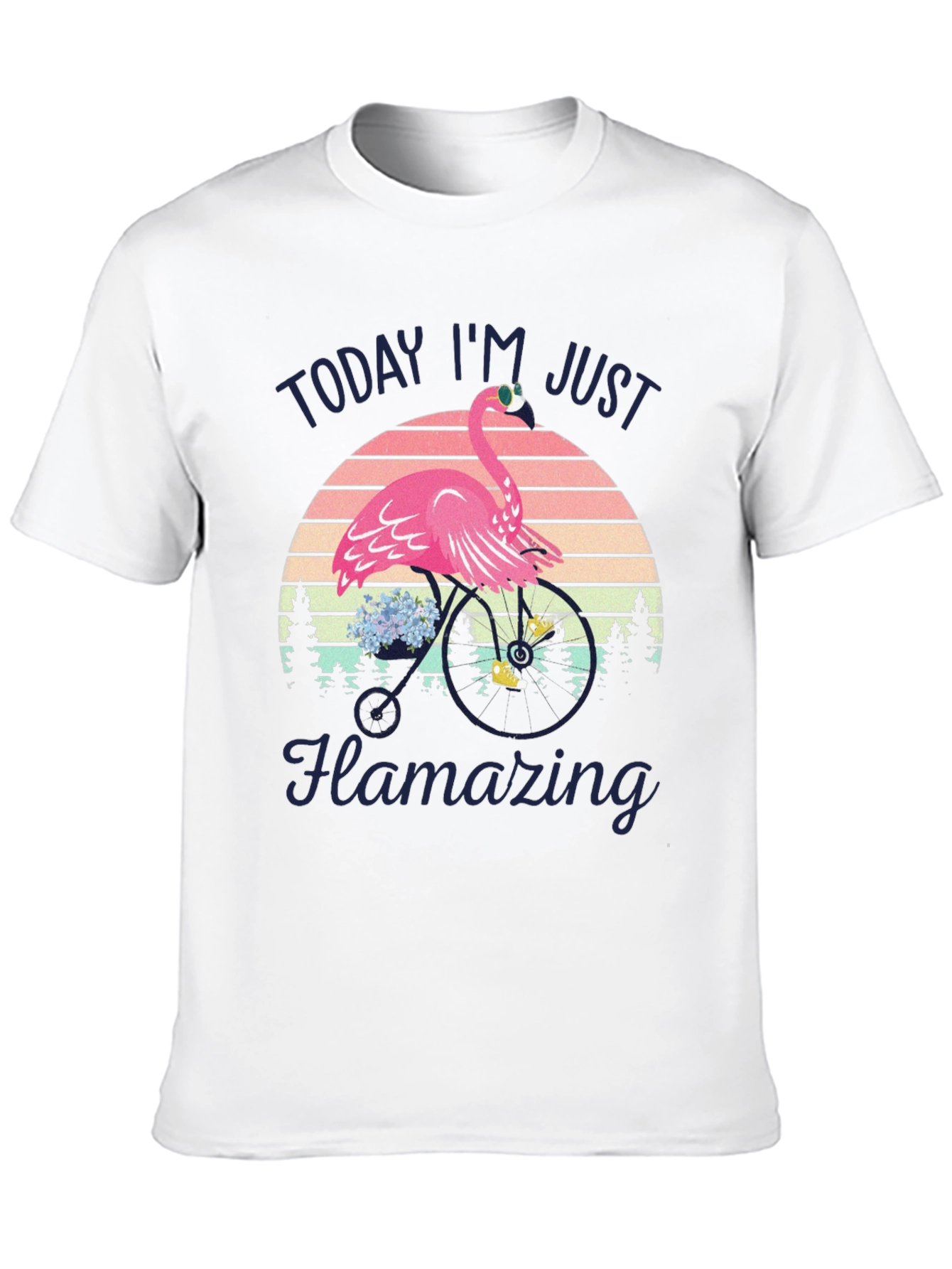 Flamazing Flamingo on Bike T-Shirt - Quirky Graphic Tee