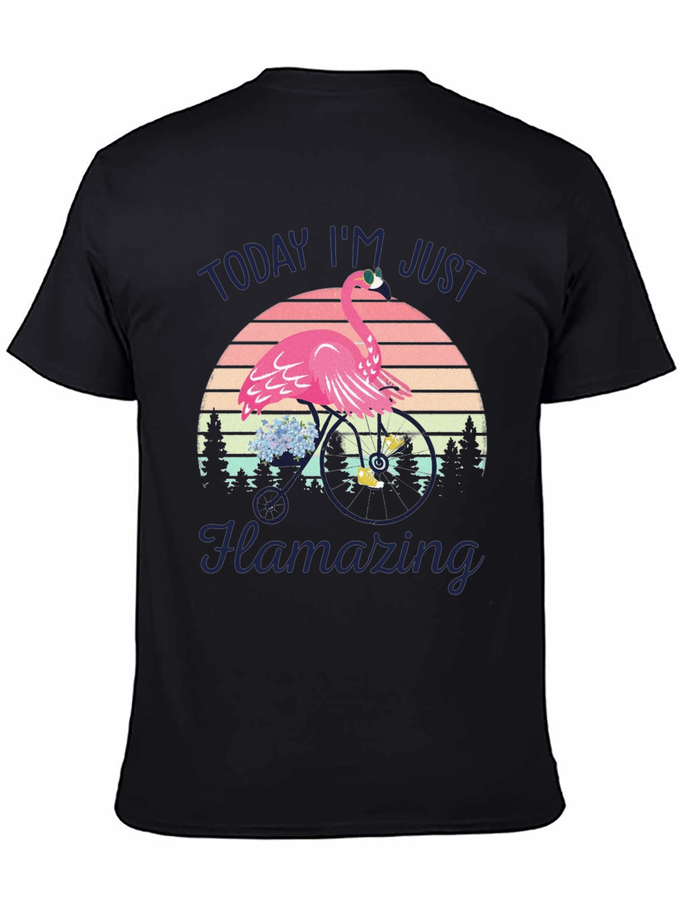 Flamazing Flamingo on Bike T-Shirt - Quirky Graphic Tee
