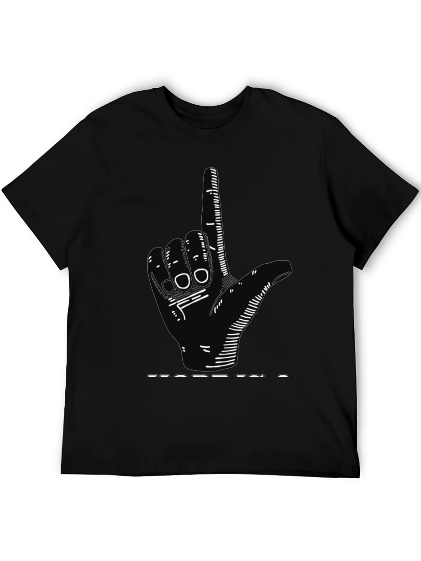 Hand Sign Graphic T-Shirt - Black