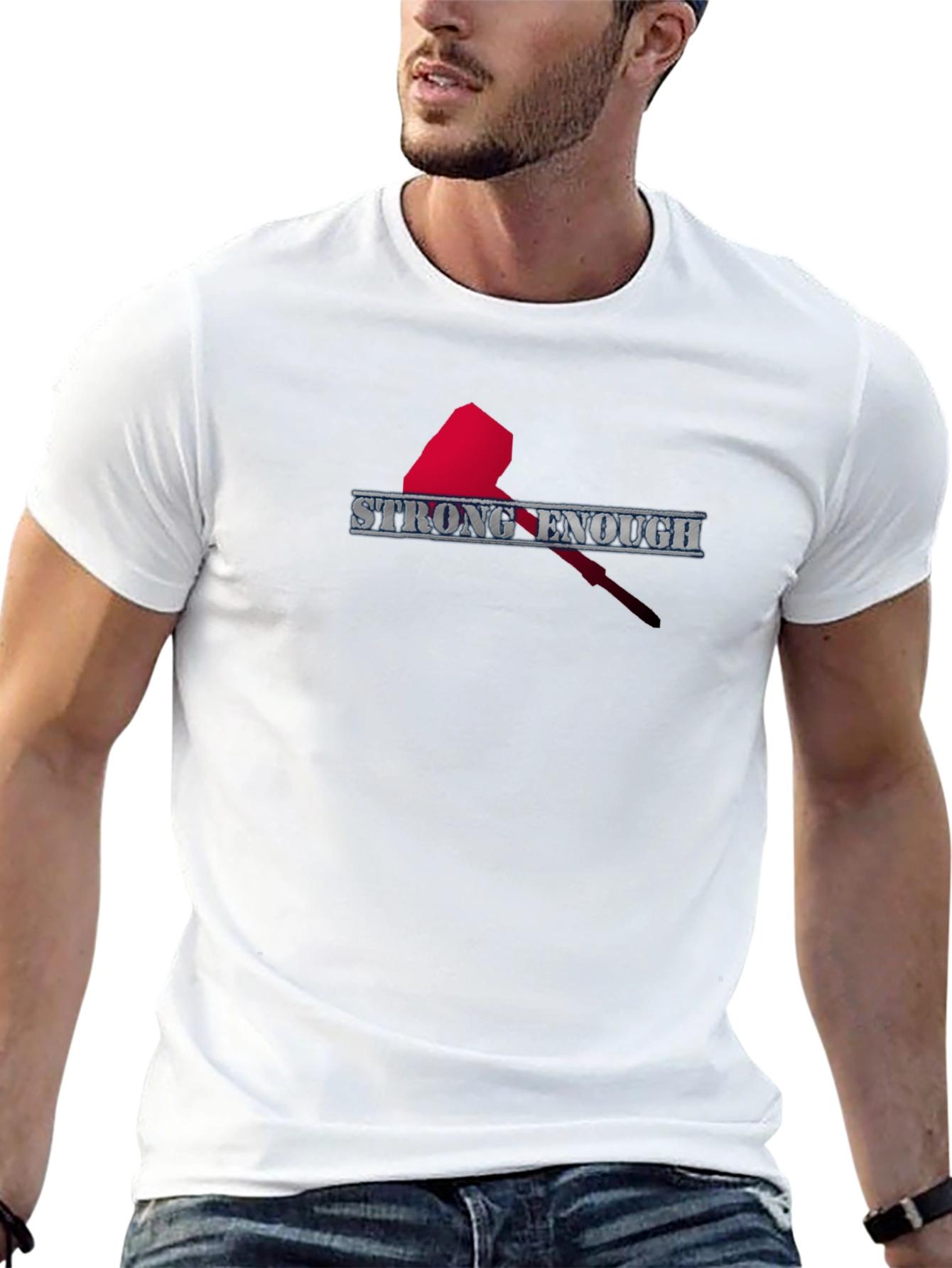 Strong Enough T-Shirt - Mens Black Graphic Tee
