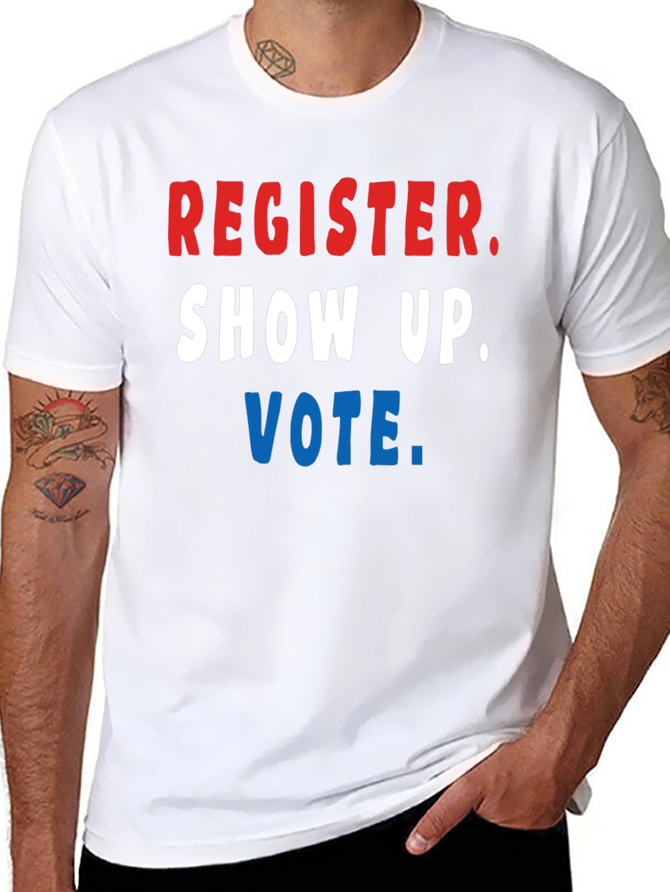 Register Show Up Vote T-Shirt - Patriotic Tee