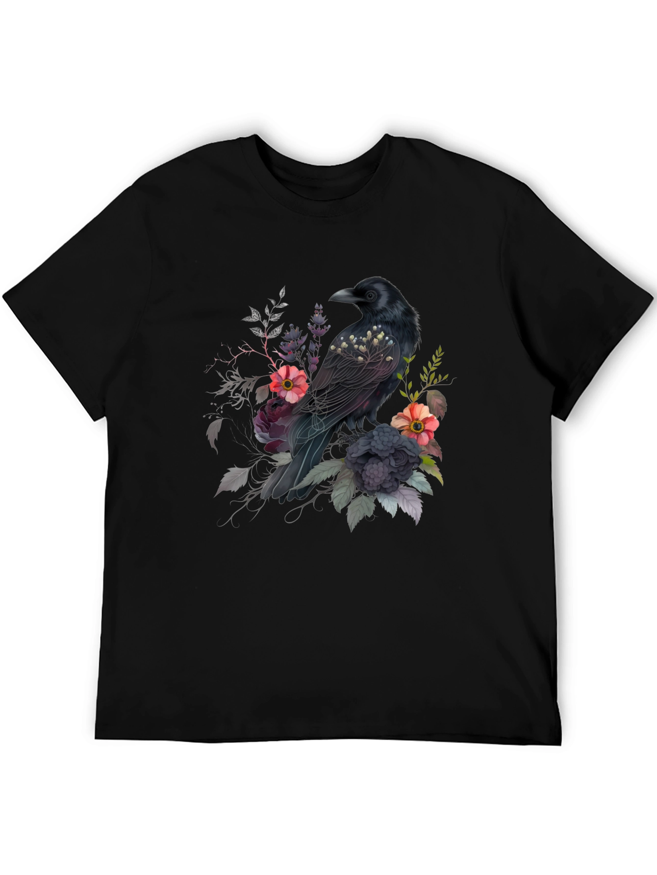 Raven and Floral T-Shirt