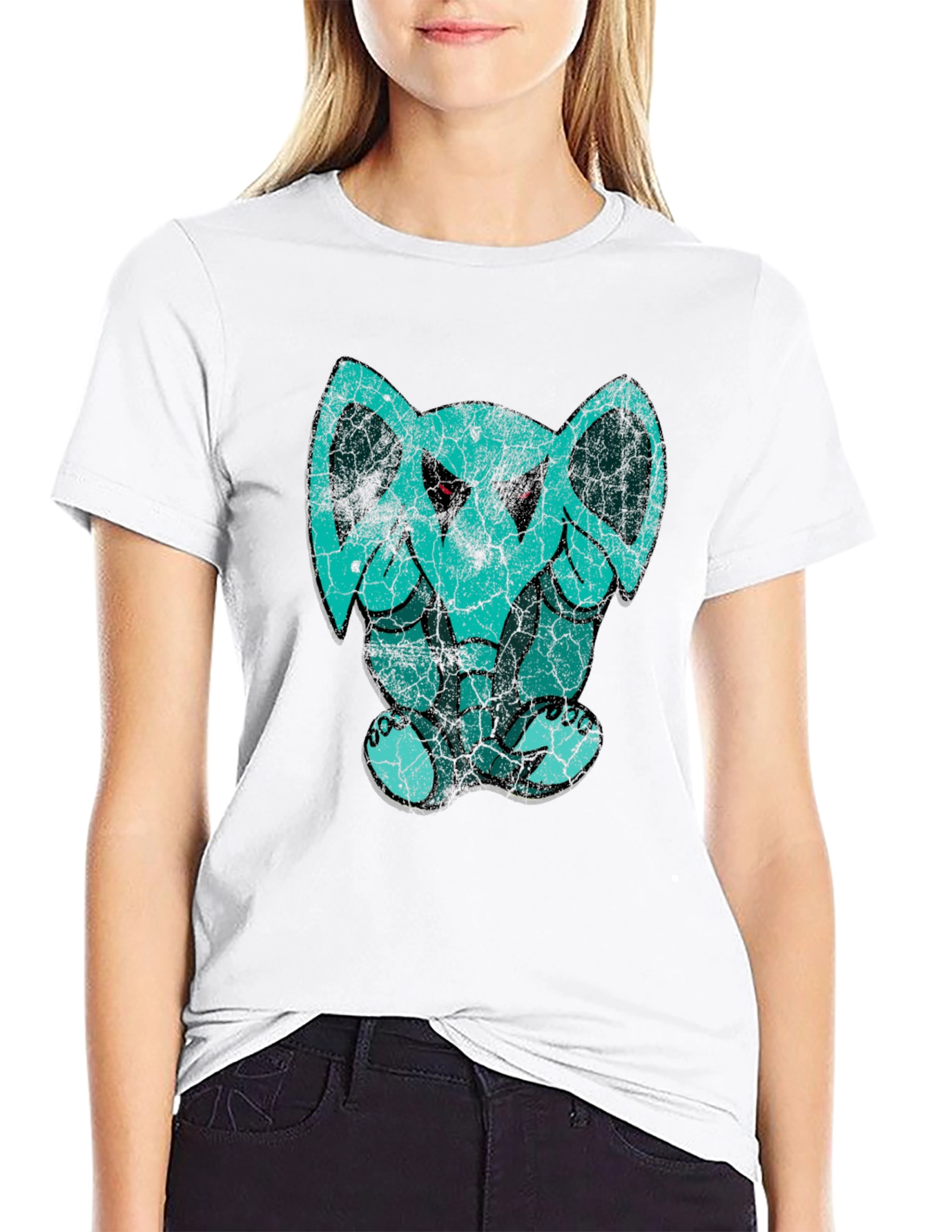 Elephant Graphic Print Black Cotton T-Shirt