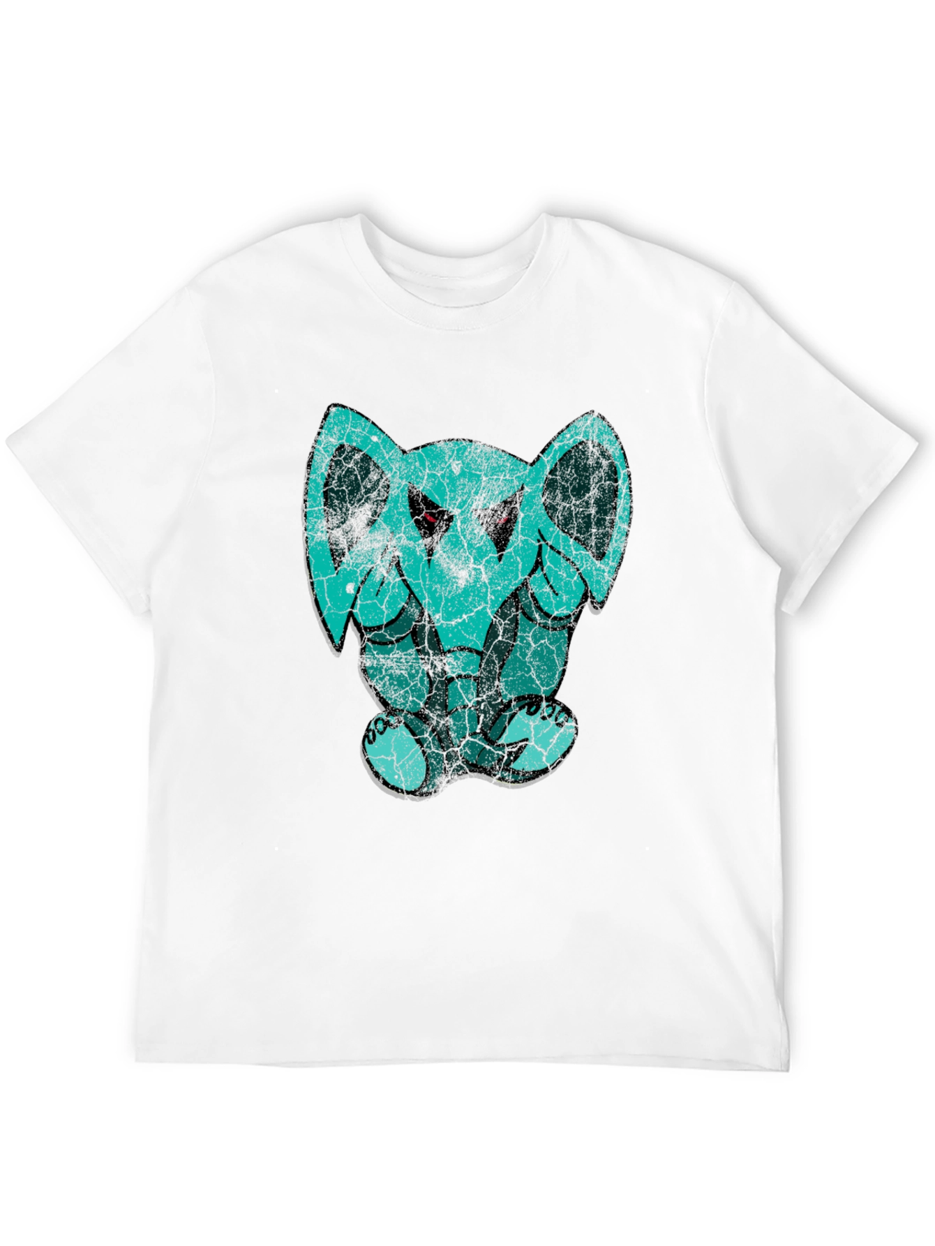 Elephant Graphic Print Black Cotton T-Shirt