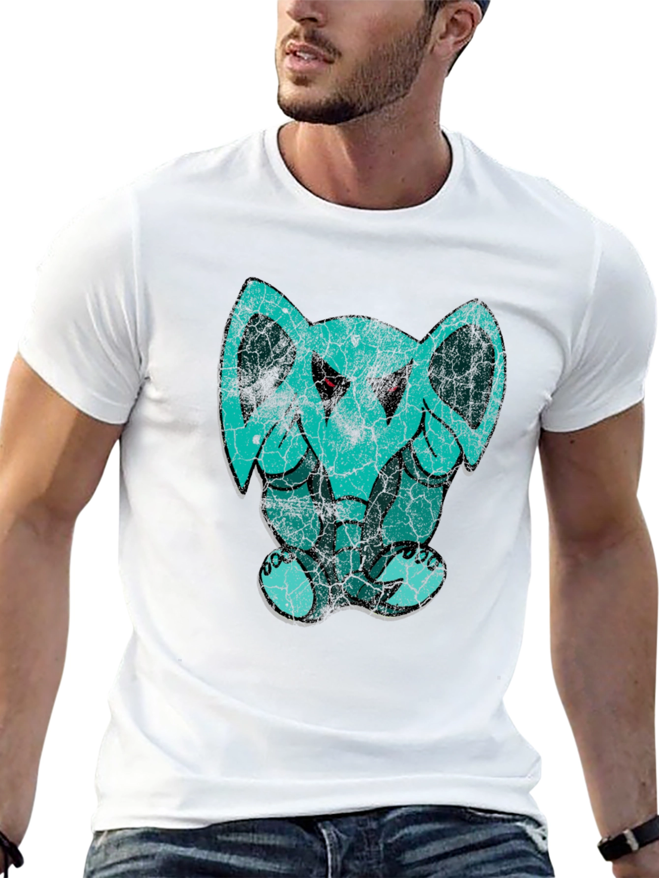 Elephant Graphic Print Black Cotton T-Shirt