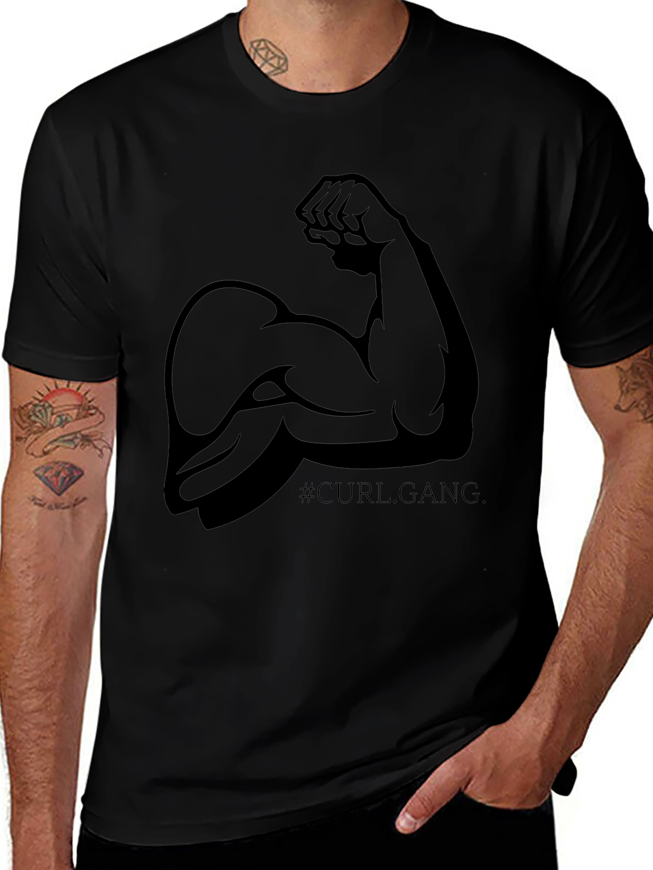 Curl Gang Black Graphic Tee