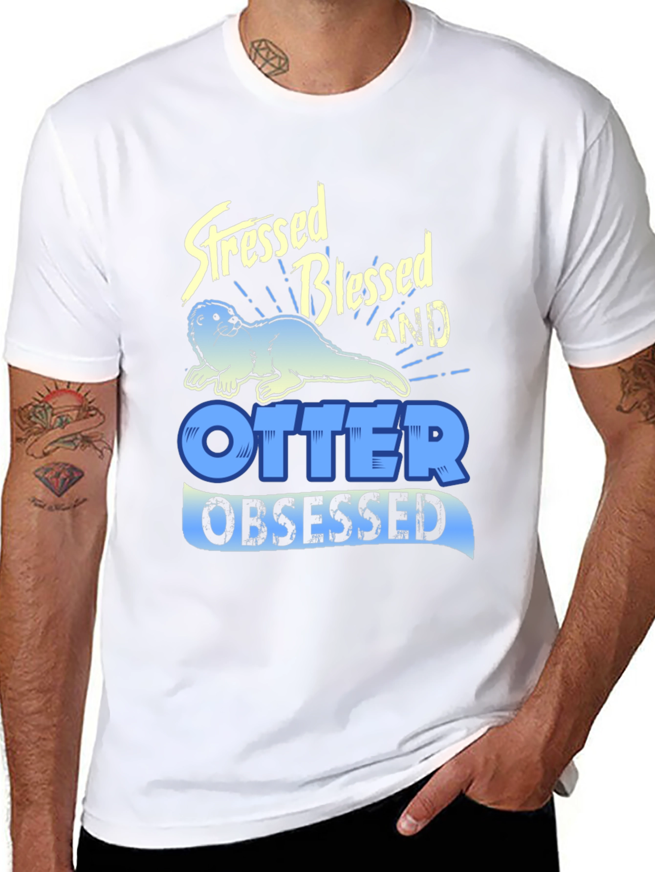 Stressed Blessed Otter Obsessed T-Shirt