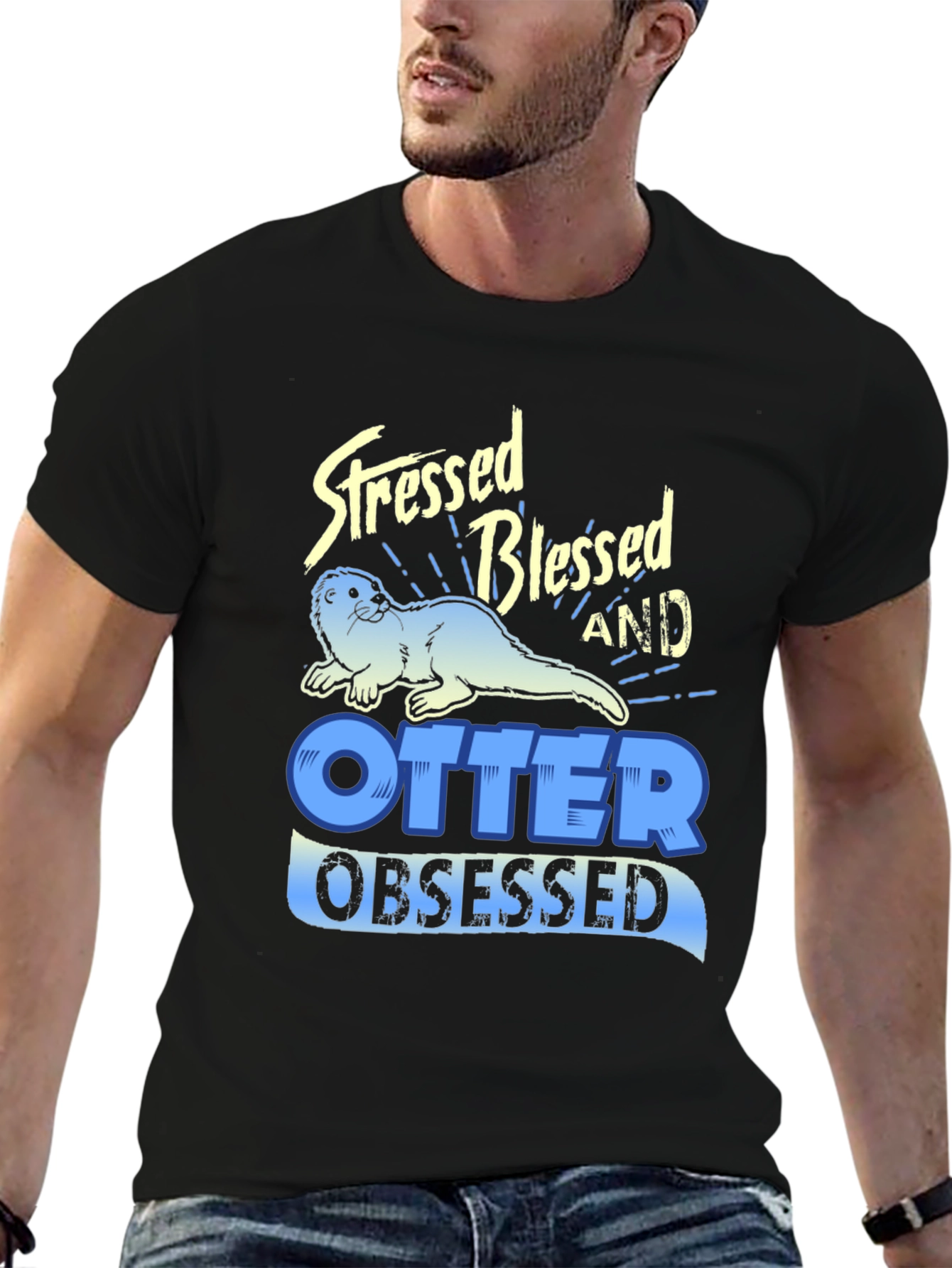 Stressed Blessed Otter Obsessed T-Shirt
