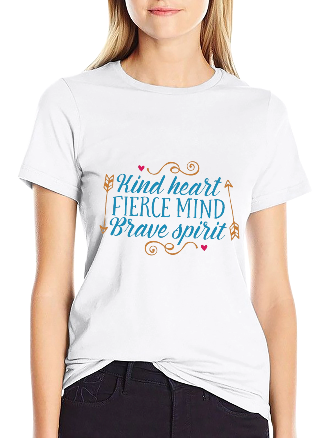Kind Heart Fierce Mind Brave Spirit Black T-Shirt