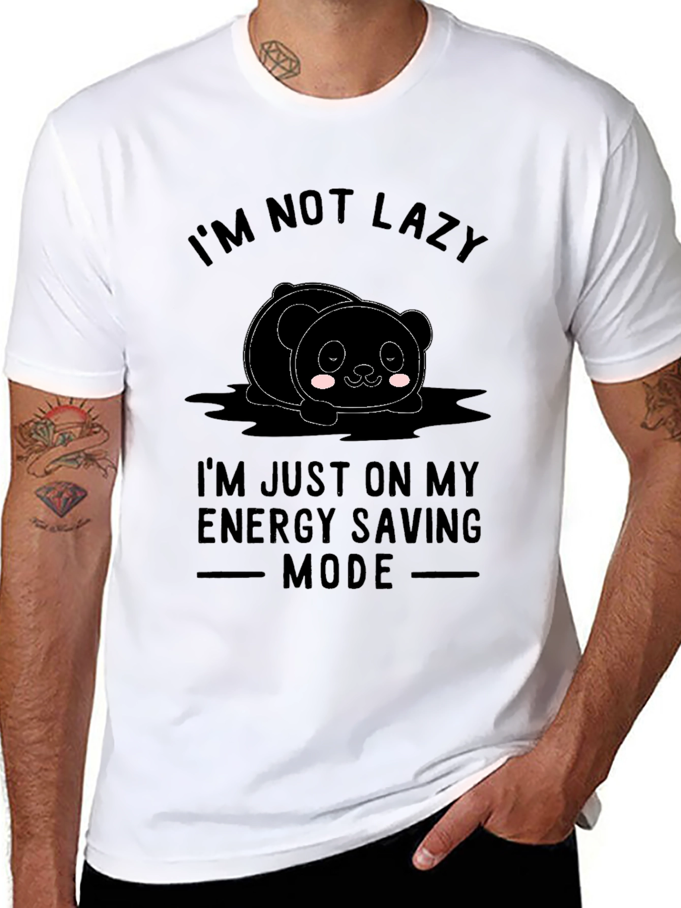 Lazy Panda Energy Saving Mode Graphic Tee