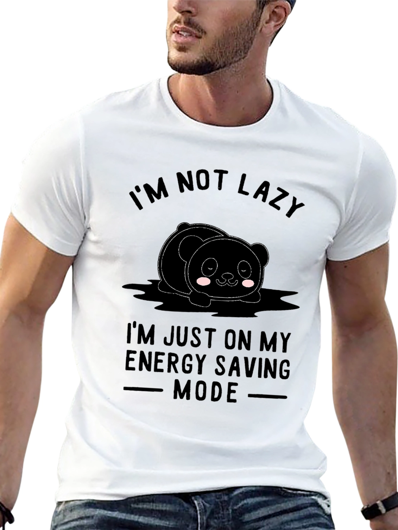 Lazy Panda Energy Saving Mode Graphic Tee