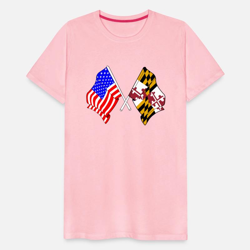 Flag USA and Maryland State Crossed