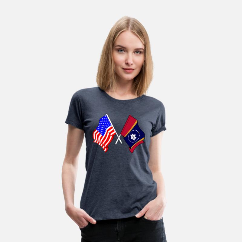 Flag USA and Mississippi State Crossed