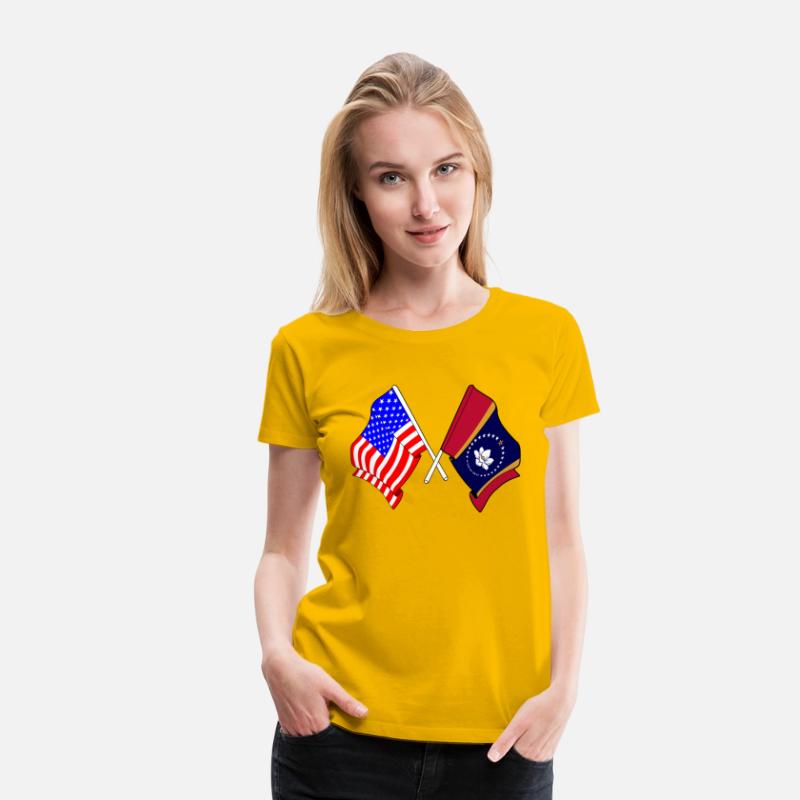 Flag USA and Mississippi State Crossed