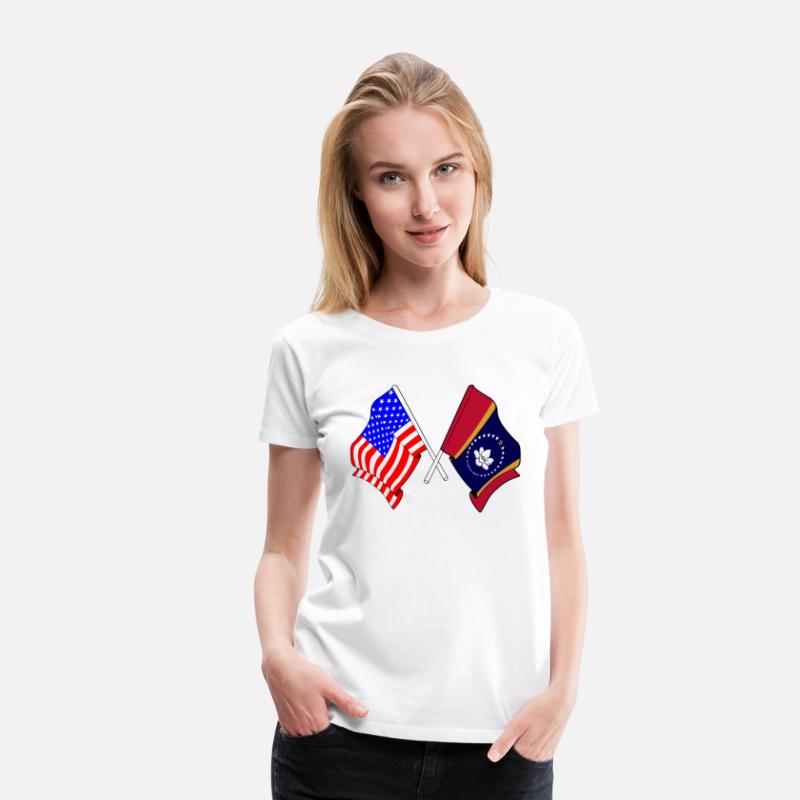 Flag USA and Mississippi State Crossed