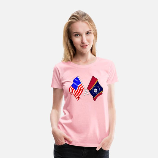 Flag USA and Mississippi State Crossed