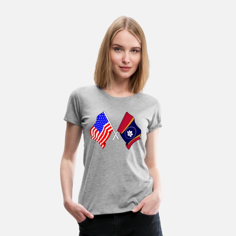 Flag USA and Mississippi State Crossed