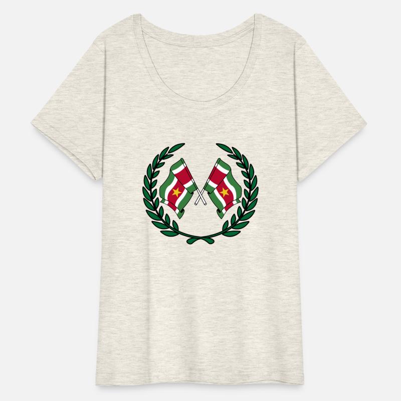 Flags Suriname in laurel wreath
