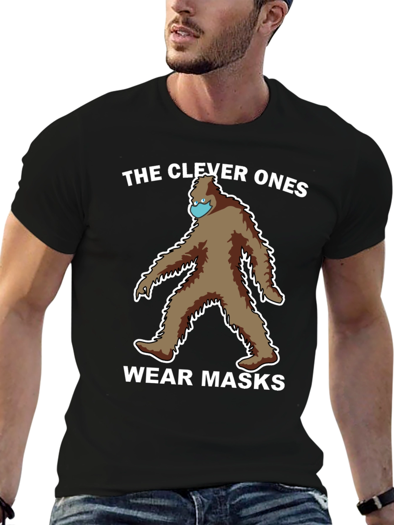 Clever Ones Wear Masks Bigfoot Graphic Tee