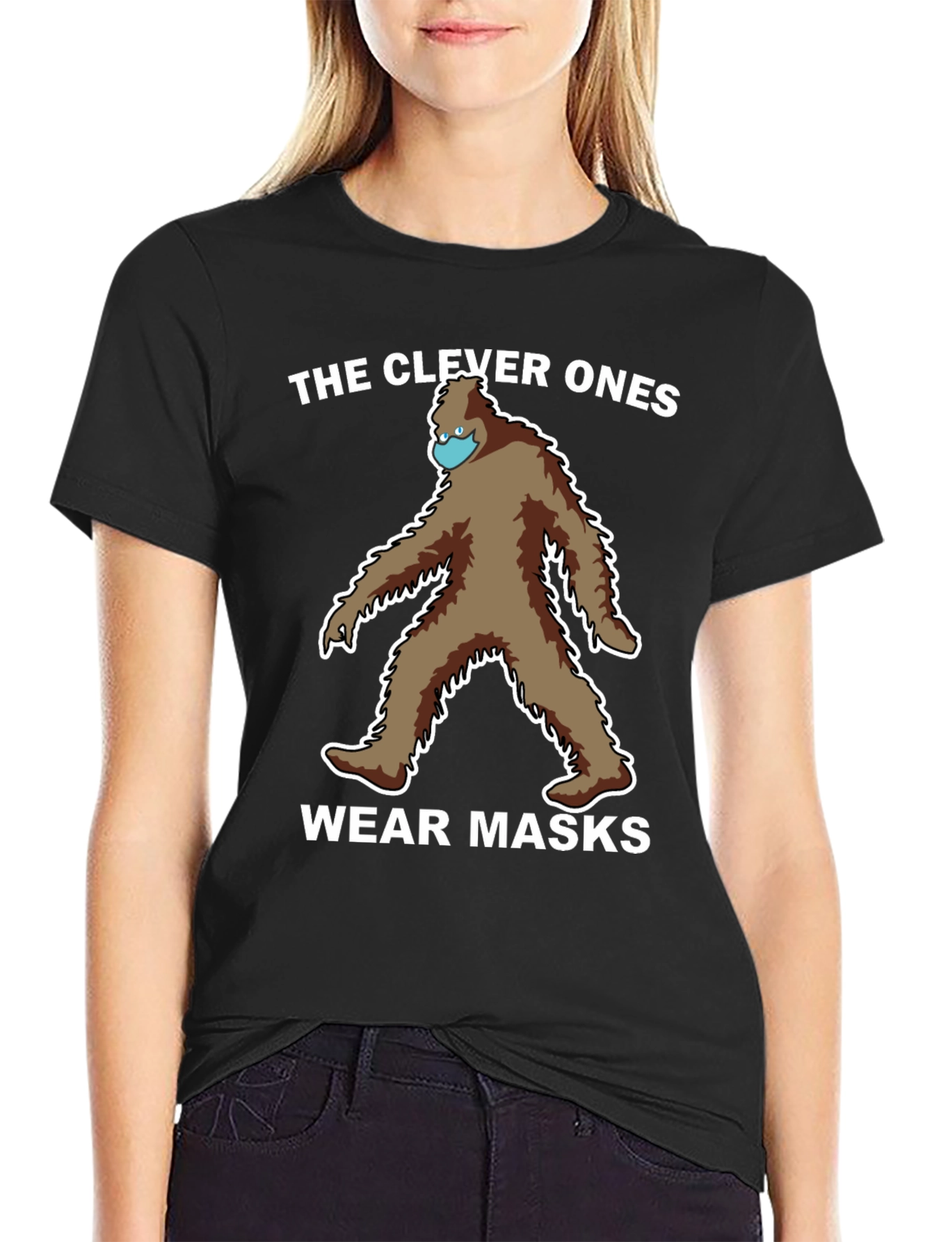 Clever Ones Wear Masks Bigfoot Graphic Tee