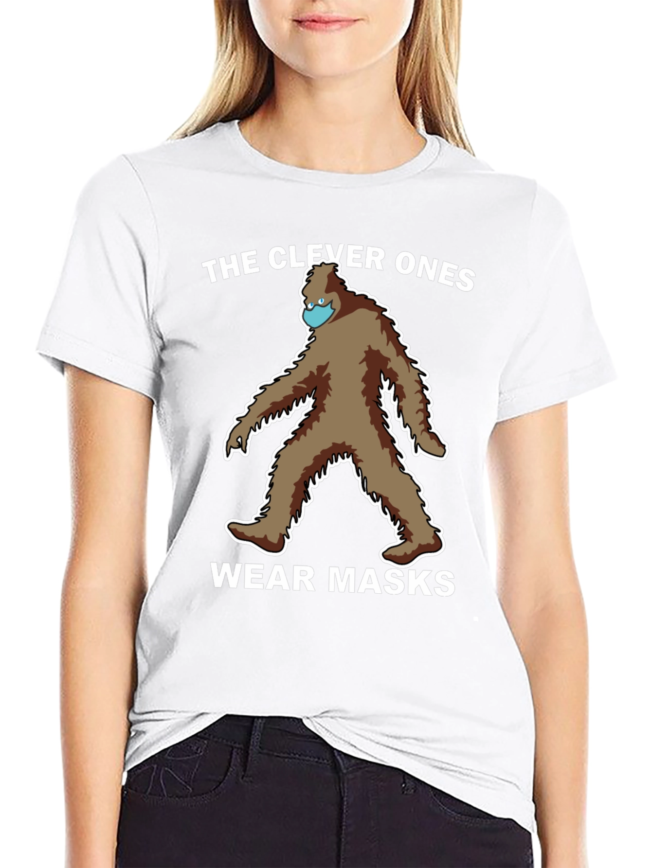 Clever Ones Wear Masks Bigfoot Graphic Tee