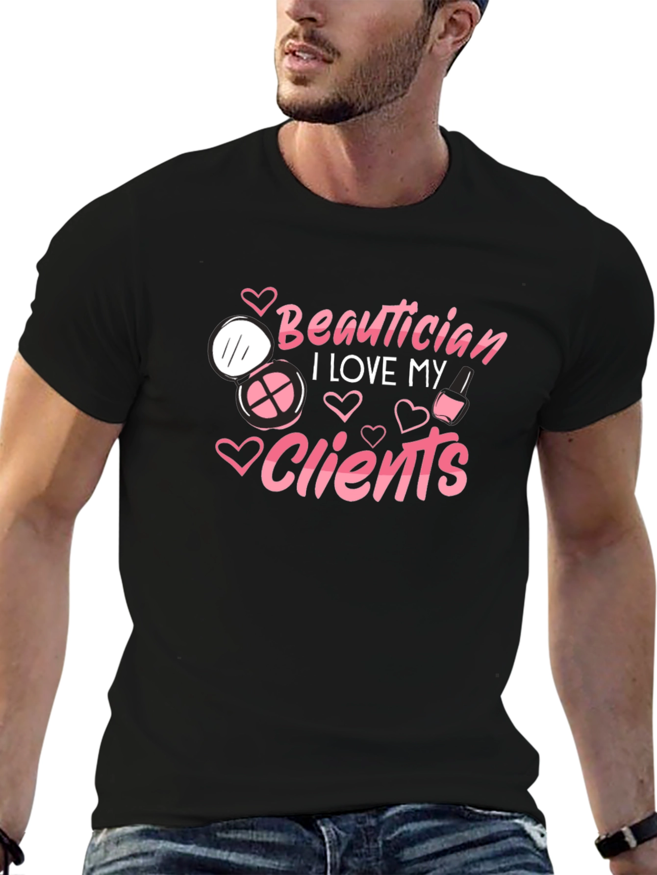 Beautician I Love My Clients Black T-Shirt