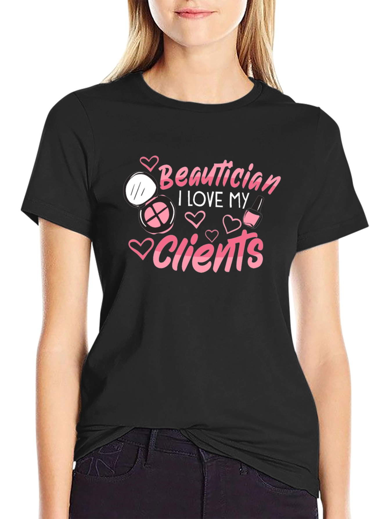 Beautician I Love My Clients Black T-Shirt