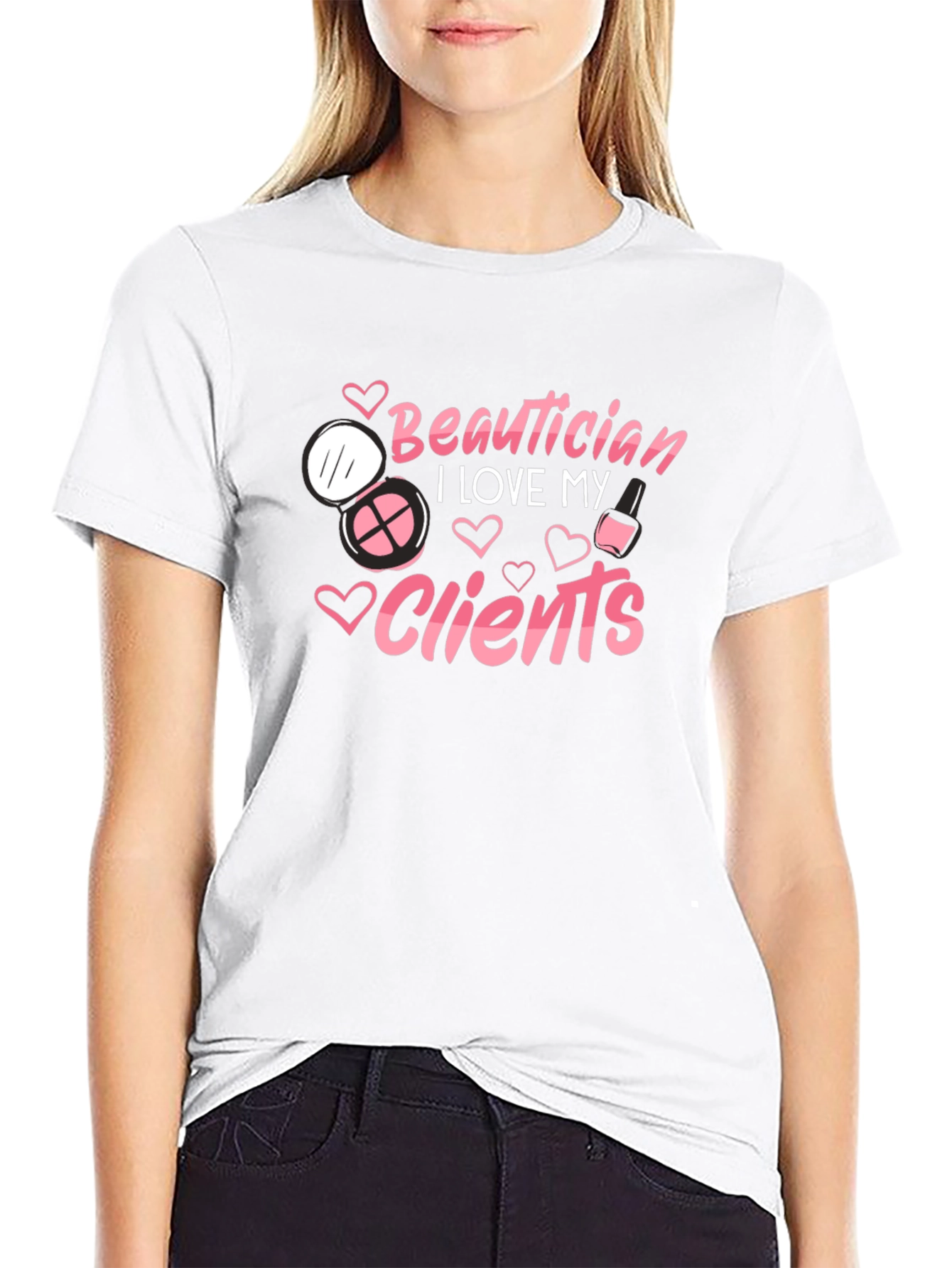 Beautician I Love My Clients Black T-Shirt