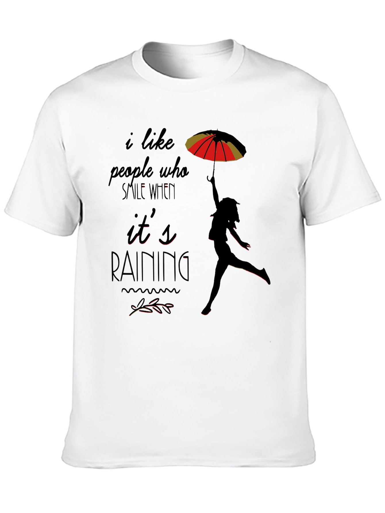 Rainy Day Smile Graphic Tee - Unisex Black Shirt