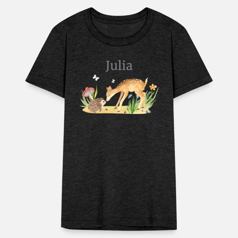 Forest Animal Deer Hedgehog Flowers Name Julia