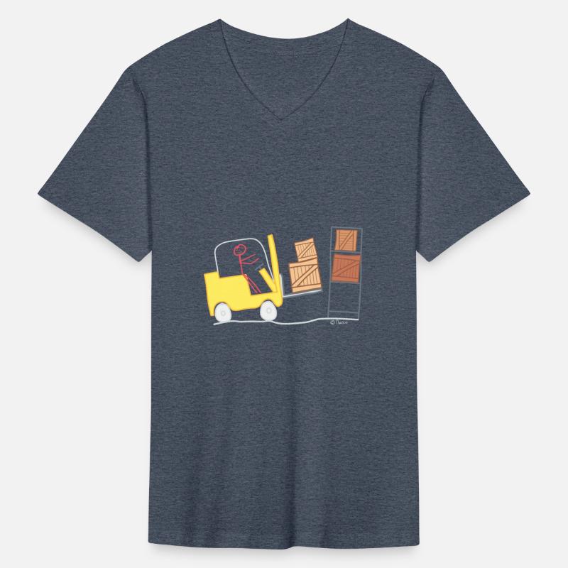 Forklift stick figure logistics warehouse goods