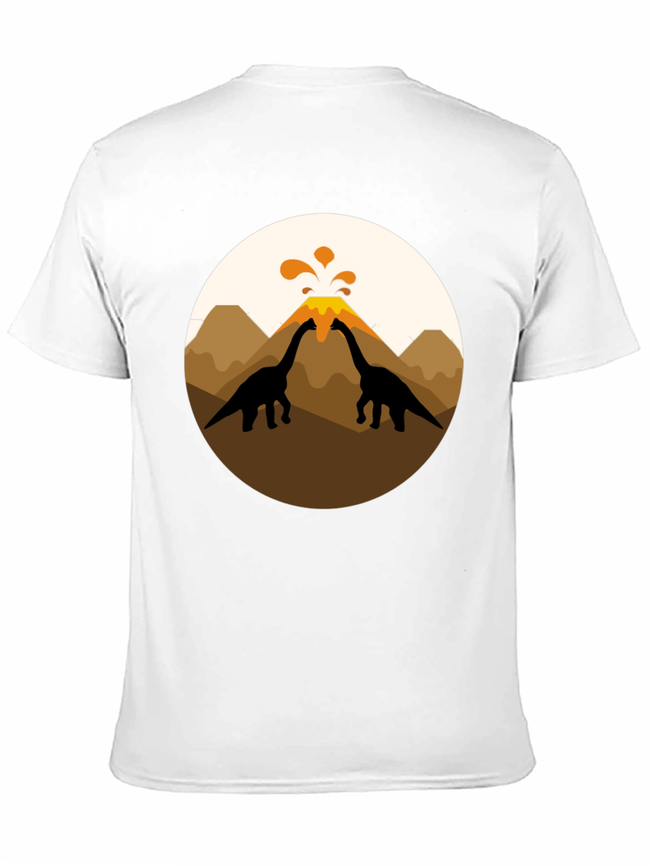 Dinosaur Volcano Graphic Tee - Black T-Shirt