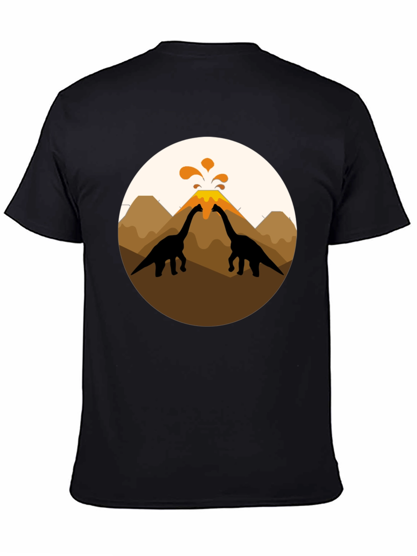 Dinosaur Volcano Graphic Tee - Black T-Shirt