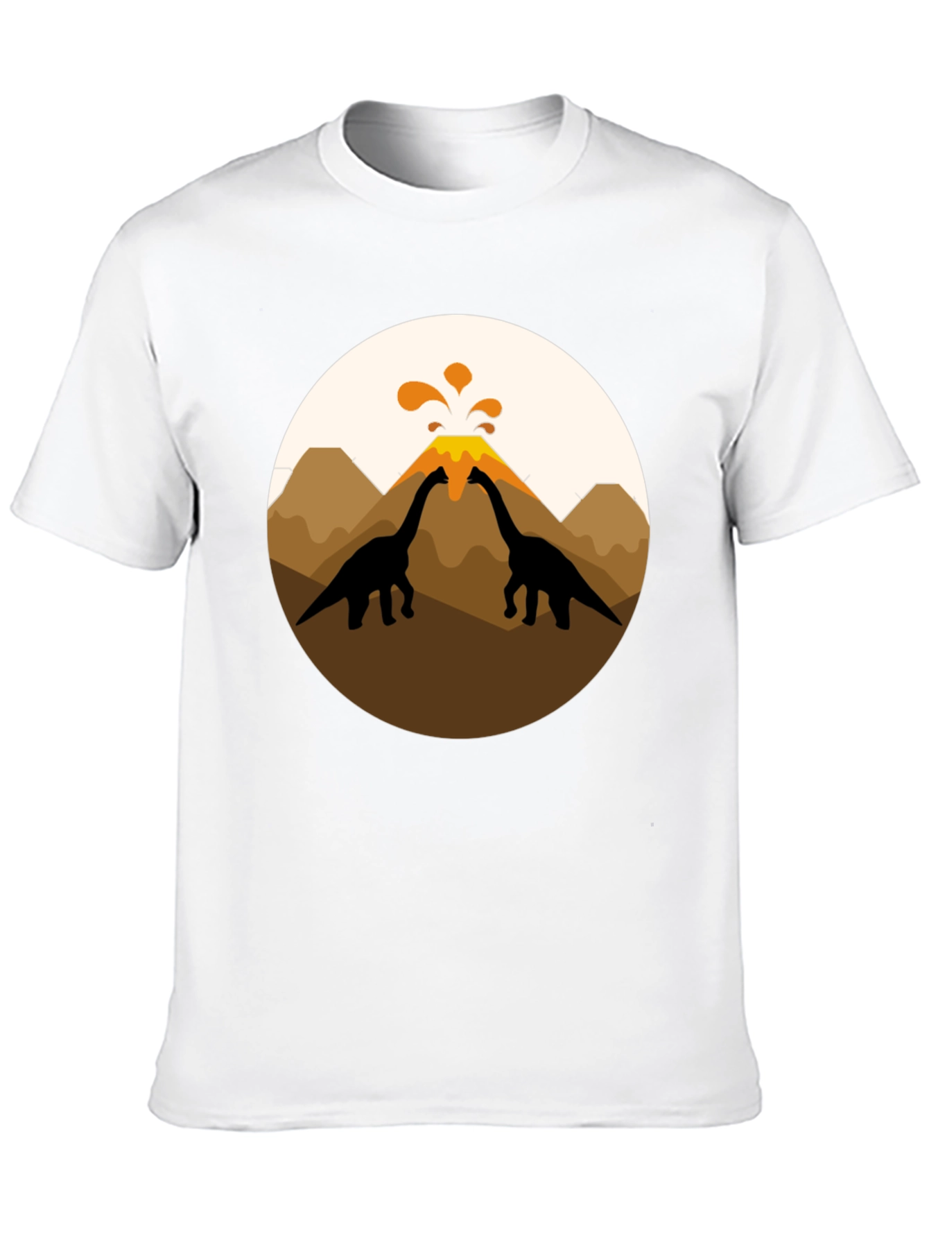 Dinosaur Volcano Graphic Tee - Black T-Shirt