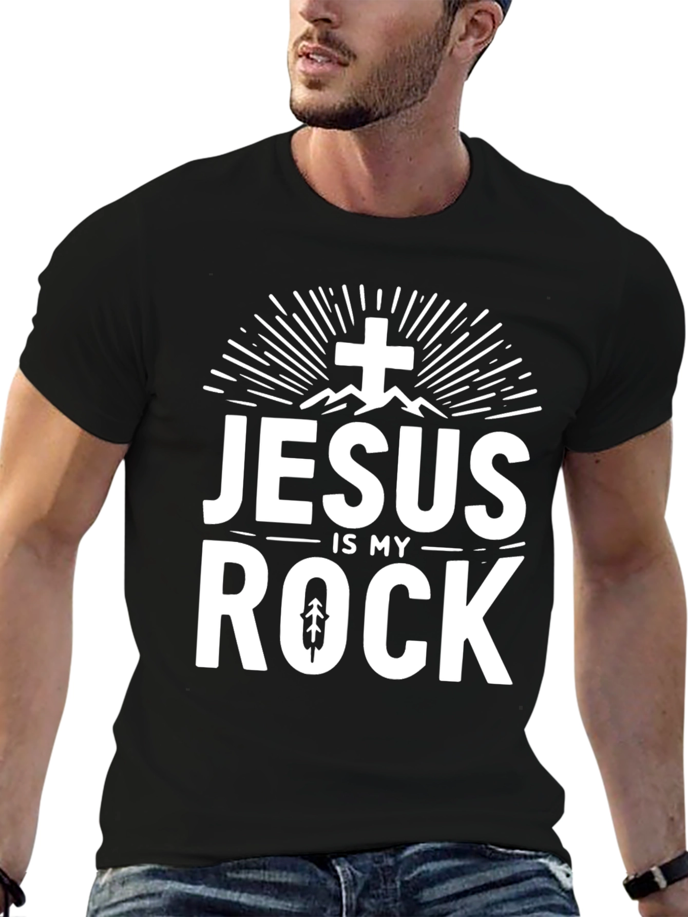 Jesus Is My Rock Graphic Tee - Christian T-Shirt