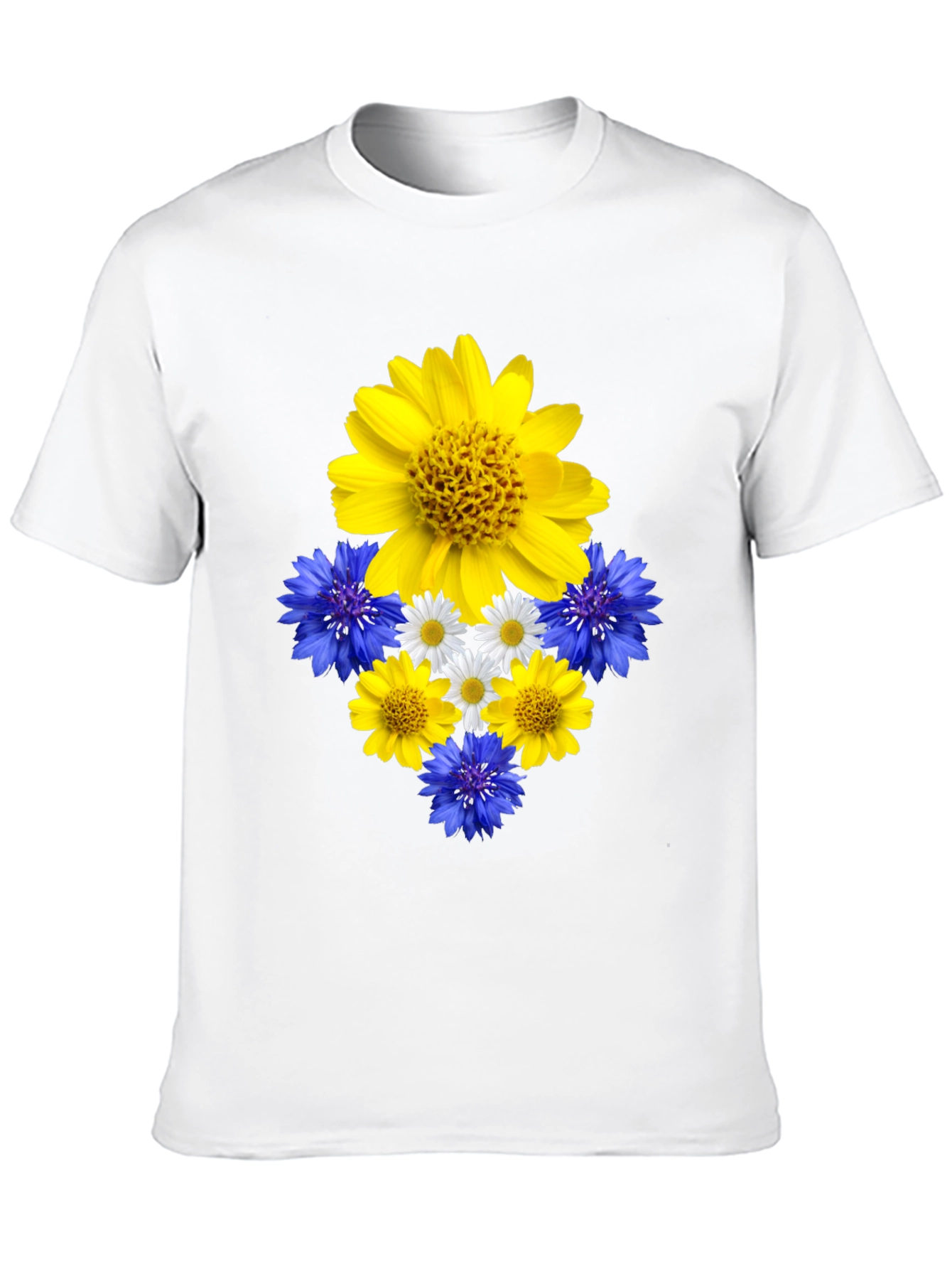 Floral Ukrainian Pride Black T-Shirt