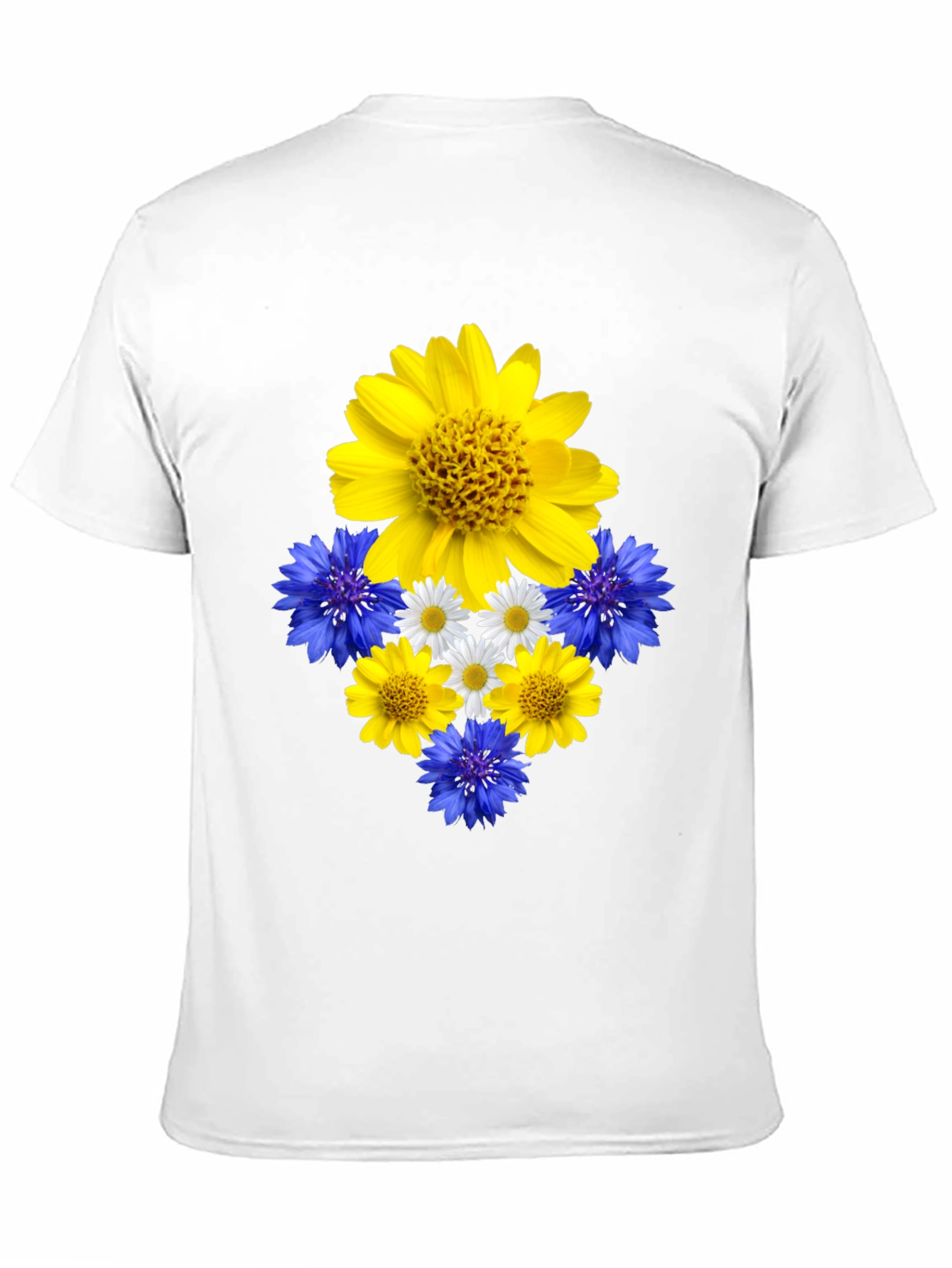 Floral Ukrainian Pride Black T-Shirt