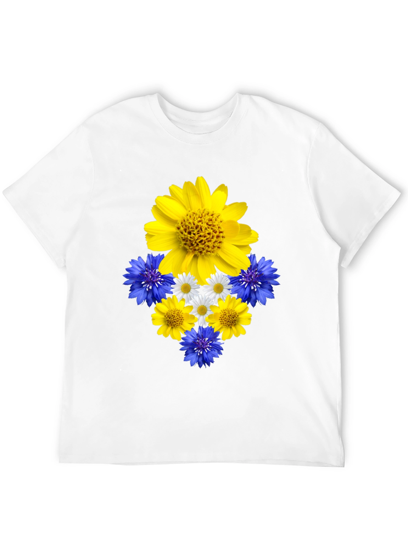Floral Ukrainian Pride Black T-Shirt