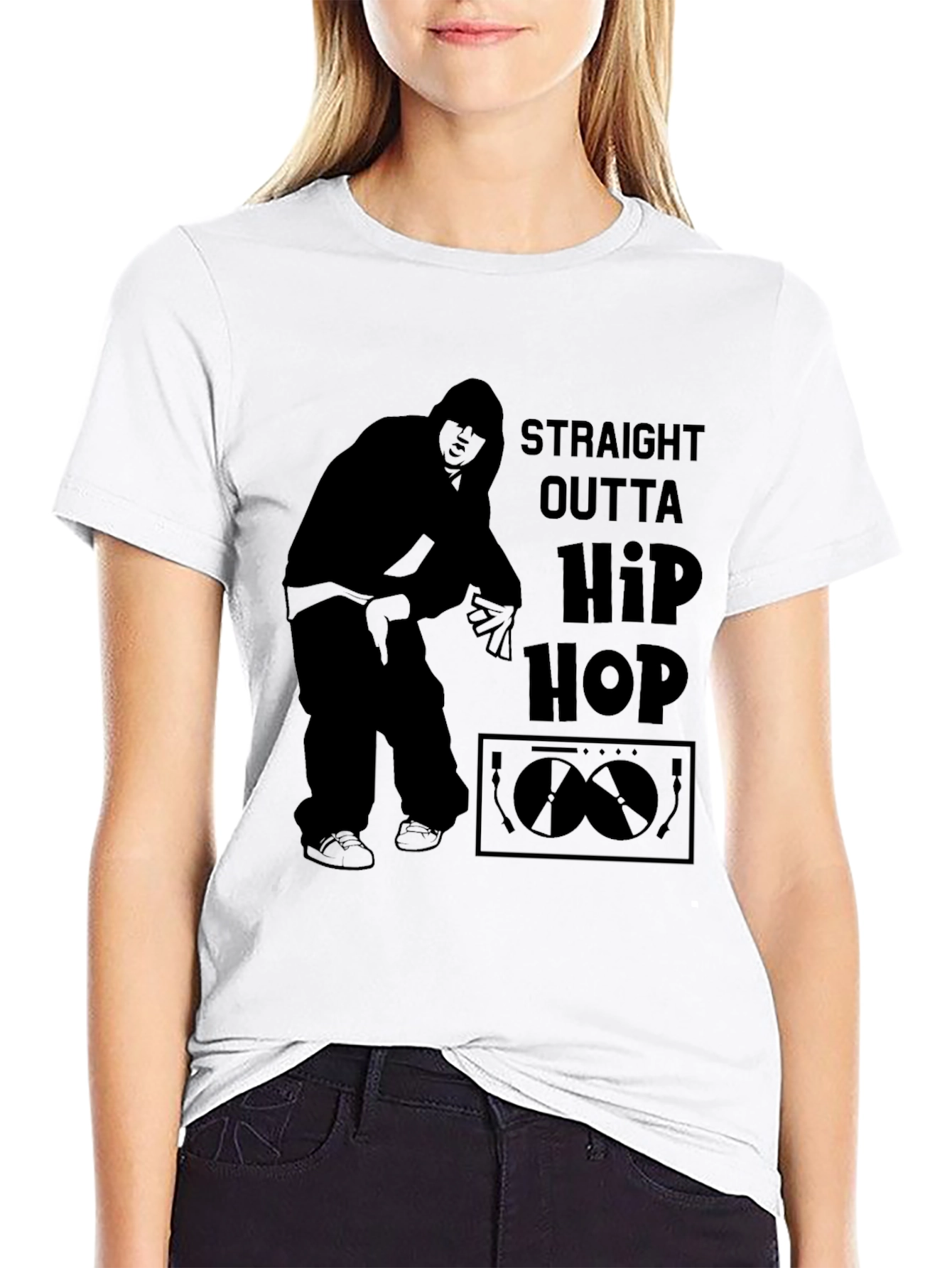 Straight Outta Hip Hop Black Graphic Tee