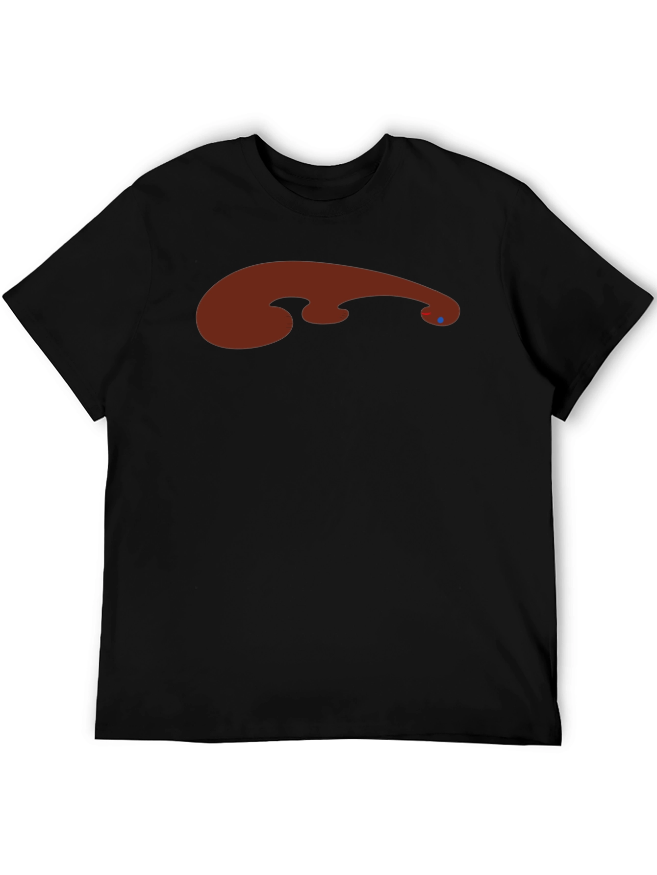 Abstract Brown Graphic Print Black Tee