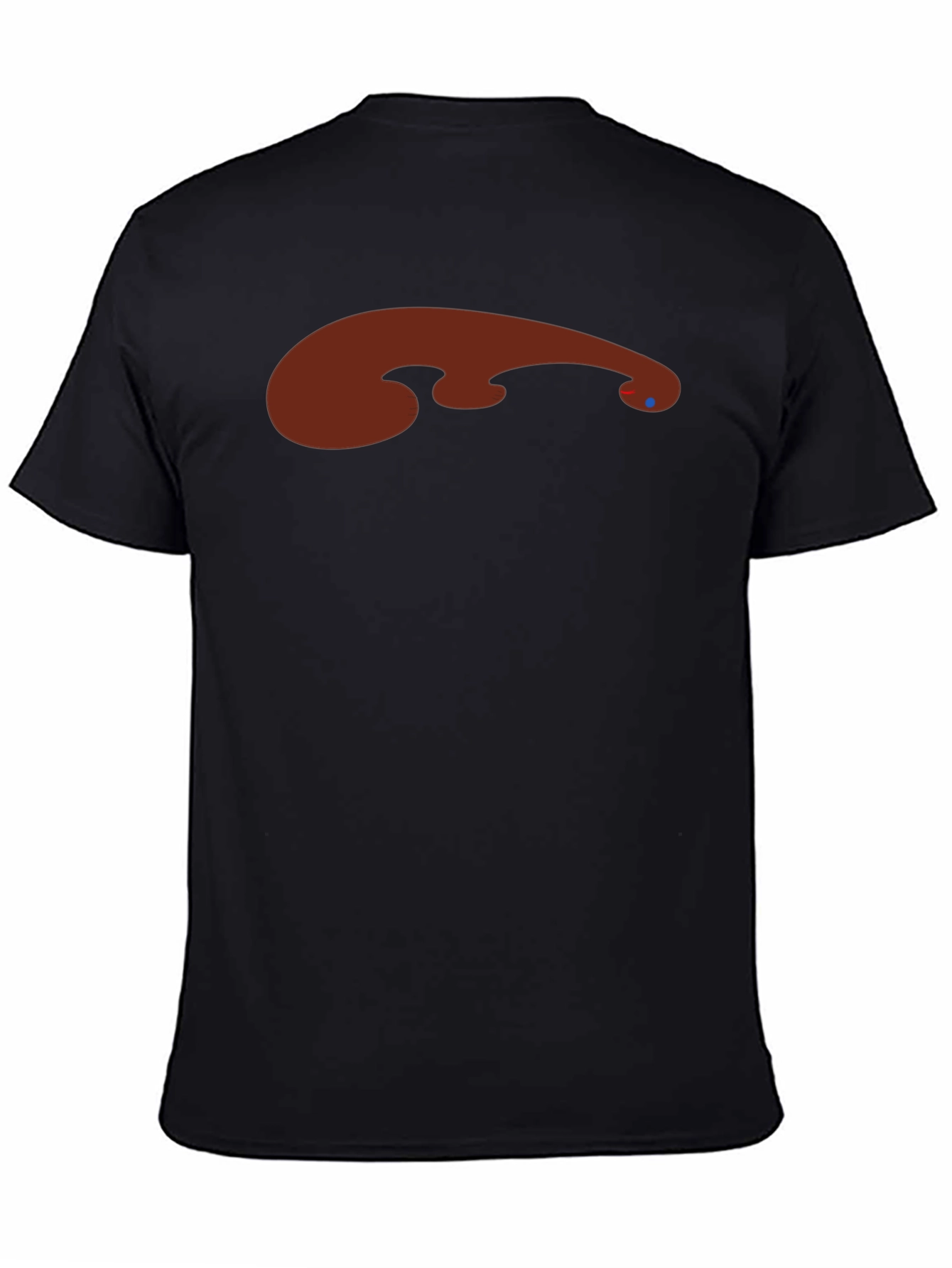 Abstract Brown Graphic Print Black Tee